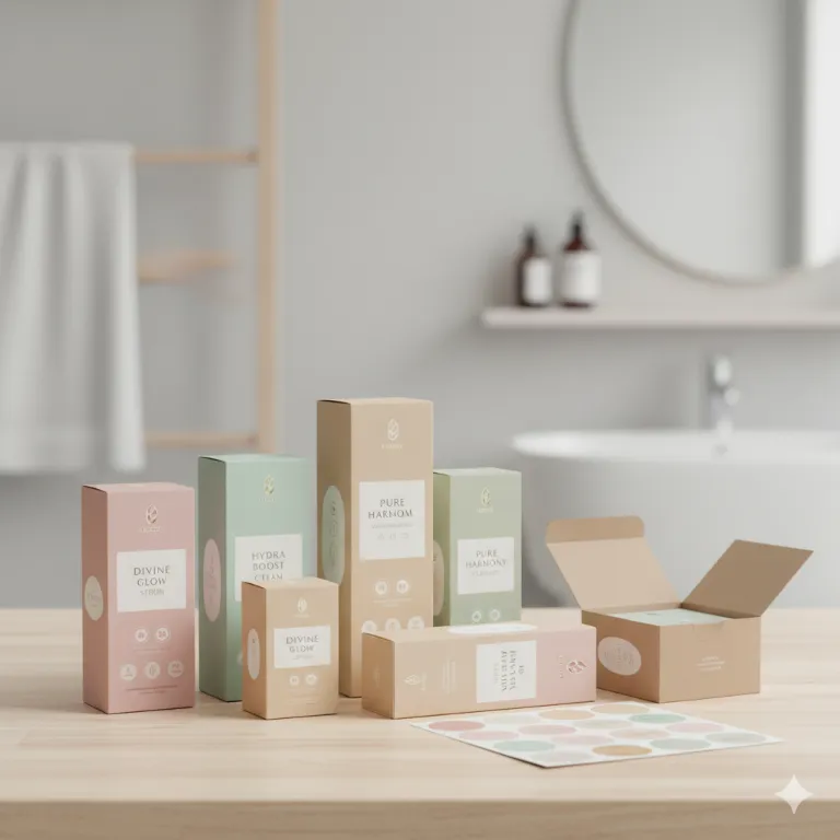 Этикетки для косметики в коробках